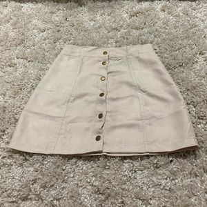 White Button Up Skater Mini Skirt